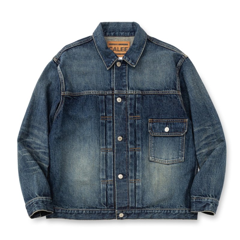 画像1: CALEE/1st TYPE DENIM JACKET（USED INDIGO BLUE）［ファーストタイプデニムJKT-26春夏］