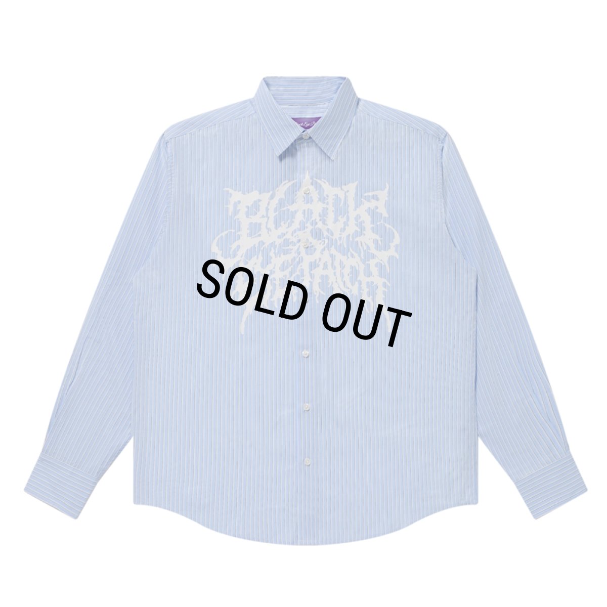 画像1: BlackEyePatch/GRINDCORE LOGO STRIPED L/S SHIRT（BLUE） (1)