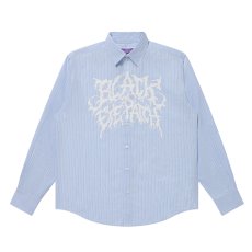 画像1: BlackEyePatch/GRINDCORE LOGO STRIPED L/S SHIRT（BLUE） (1)