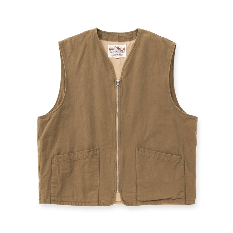 画像1: CALEE/ZIP VEST（OLIVE）［ジップベスト-26春夏］