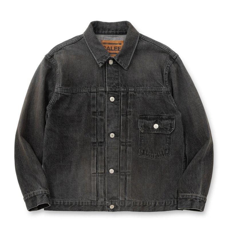 画像1: CALEE/1st TYPE DENIM JACKET（USED BLACK）［ファーストタイプデニムJKT-26春夏］