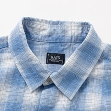 画像3: RATS/BOARD CHECK SHIRT（SAX BLUE CHECK）［ボードチェックシャツ-26春夏］ (3)