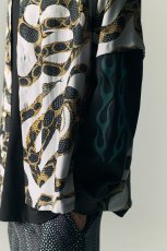 画像4: CALEE/VINTAGE TYPE FLAME LOGO PINSTRIPING L/ S TEE ＜NATURALLY PAINT DESIGN＞（INK BLACK）［プリント長袖T-26春夏］ (4)