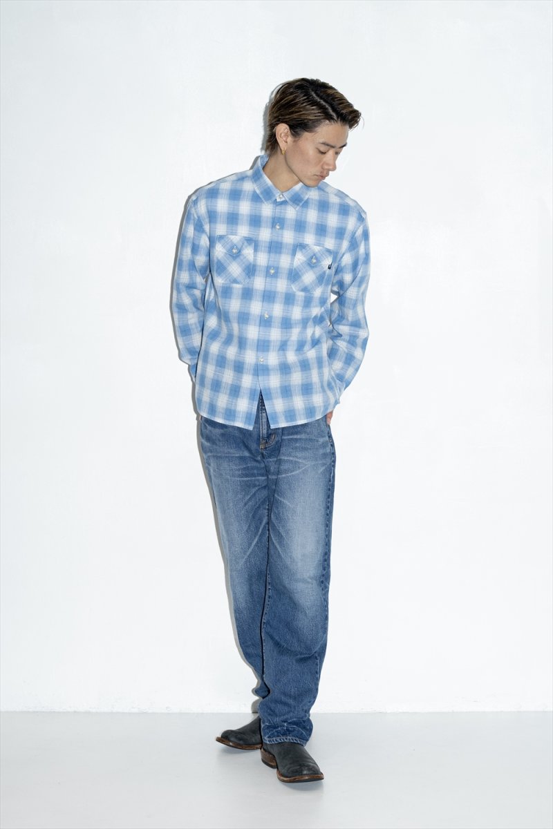 画像3: RATS/BOARD CHECK SHIRT（SAX BLUE CHECK）［ボードチェックシャツ-26春夏］