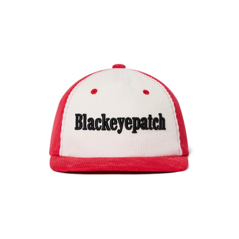 画像1: BlackEyePatch/CIGAR SERIF CORDUROY CAP（WHITE/RED）