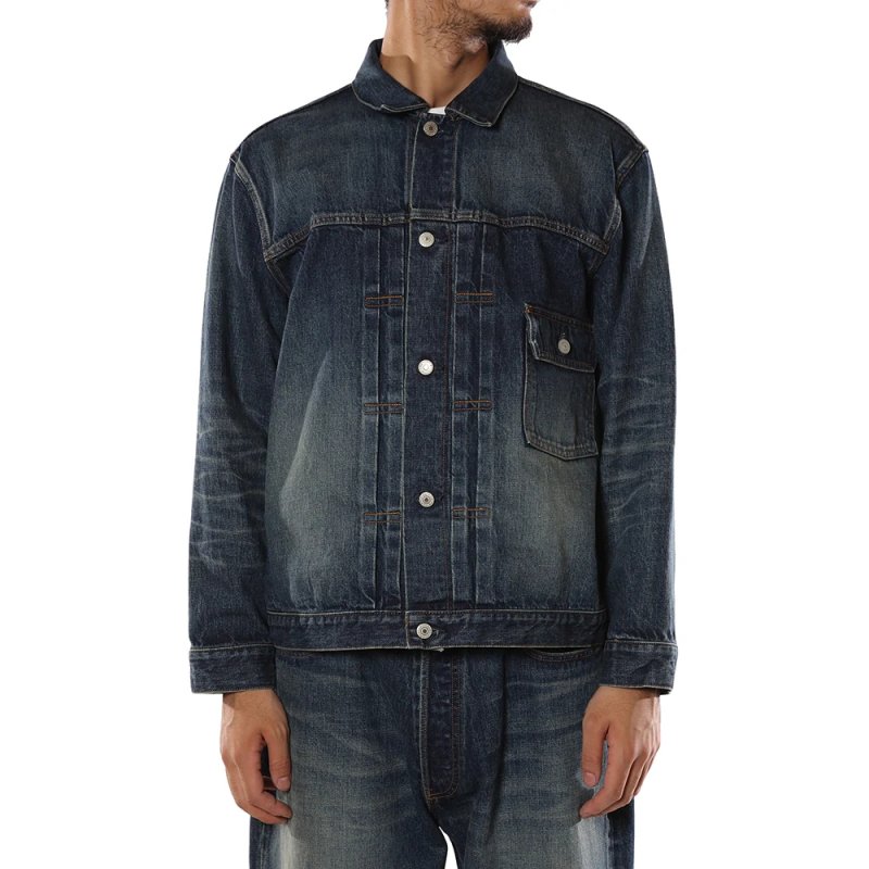 画像3: CALEE/1st TYPE DENIM JACKET（USED INDIGO BLUE）［ファーストタイプデニムJKT-26春夏］