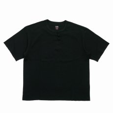 画像1: exodus brand/HONEYCOMB ORIENTAL S/S HENRY NECK（BLACK）［ハニカムオリエンタルヘンリーネック-26春夏］ (1)