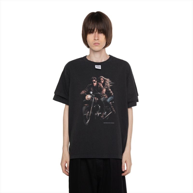 画像2: DAIRIKU/Avec Bikers H-S Tag Tee（Black）［プリントT-26春夏］