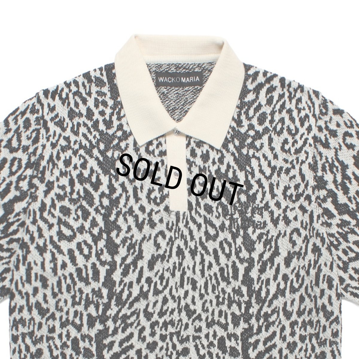 画像2: WACKO MARIA/LEOPARD JACQUARD KNIT POLO SHIRT（WHITE）［レオパードジャガードニットポロシャツ-26春夏］ (2)