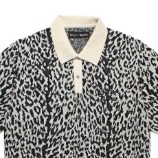 画像2: WACKO MARIA/LEOPARD JACQUARD KNIT POLO SHIRT（WHITE）［レオパードジャガードニットポロシャツ-26春夏］ (2)