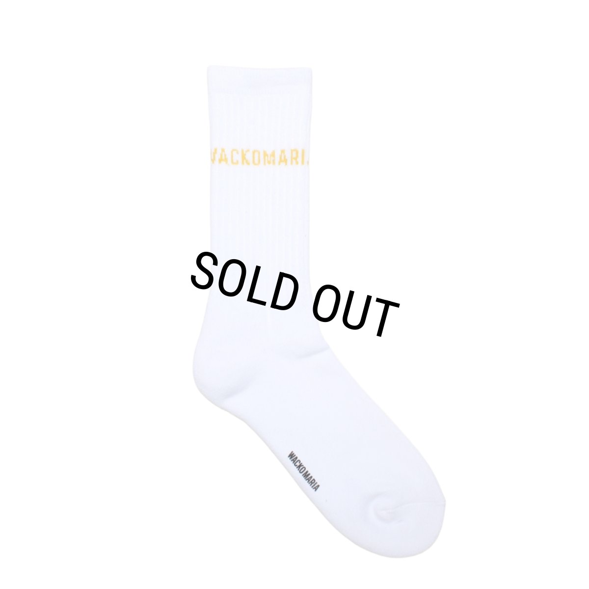 画像1: WACKO MARIA/SPORTS SOCKS（WHITE/YELLOW）［スポーツソックス-26春夏］ (1)