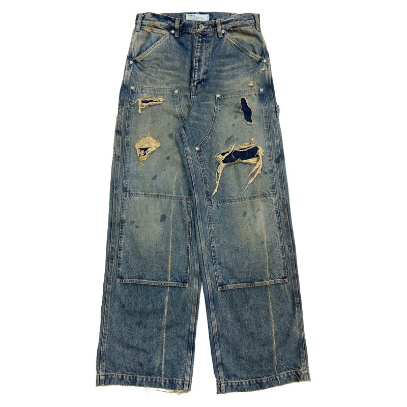画像1: DAIRIKU/80Year Damage Painter Denim Pants（Indigo）［ダメージペインターデニムパンツ-26春夏］