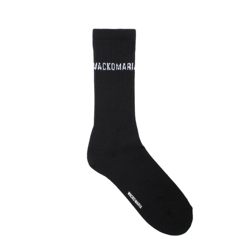 画像1: WACKO MARIA/SPORTS SOCKS（BLACK/WHITE）［スポーツソックス-26春夏］