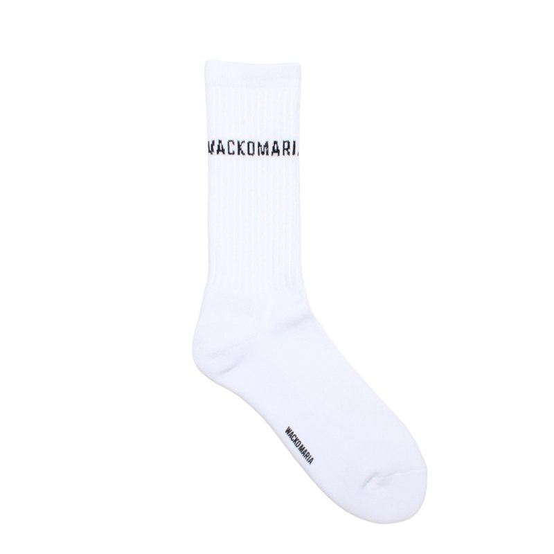 画像1: WACKO MARIA/SPORTS SOCKS（WHITE/BLACK）［スポーツソックス-26春夏］