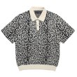 WACKO MARIA/LEOPARD JACQUARD KNIT POLO SHIRT（WHITE）［レオパード