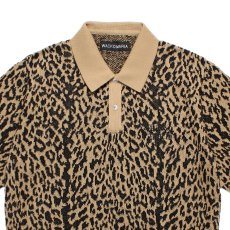 画像2: WACKO MARIA/LEOPARD JACQUARD KNIT POLO SHIRT（LIGHT BROWN）［レオパードジャガードニットポロシャツ-26春夏］ (2)