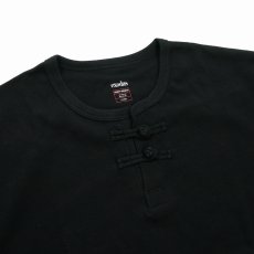 画像2: exodus brand/HONEYCOMB ORIENTAL S/S HENRY NECK（BLACK）［ハニカムオリエンタルヘンリーネック-26春夏］ (2)