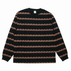 画像1: exodus brand/GLASS STRIPE L/S T SHIRT（BLACK）［ガラスストライプ長袖T-26春夏］ (1)