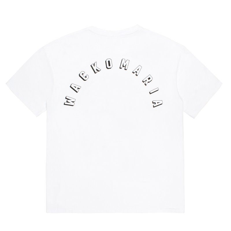 画像2: WACKO MARIA/WASHED HEAVY WEIGHT T-SHIRT（WHITE）［プリントT-26春夏］