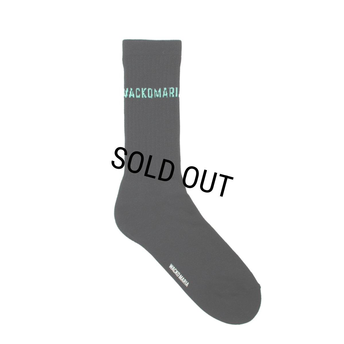画像1: WACKO MARIA/SPORTS SOCKS（BLACK/GREEN）［スポーツソックス-26春夏］ (1)