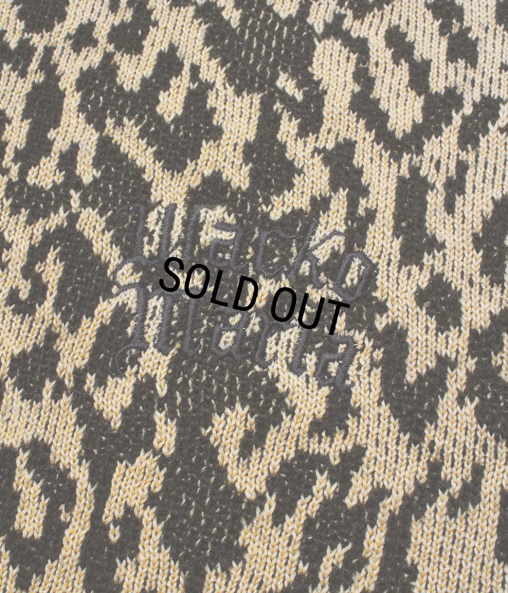 画像3: WACKO MARIA/LEOPARD JACQUARD KNIT POLO SHIRT（LIGHT BROWN）［レオパードジャガードニットポロシャツ-26春夏］ (3)
