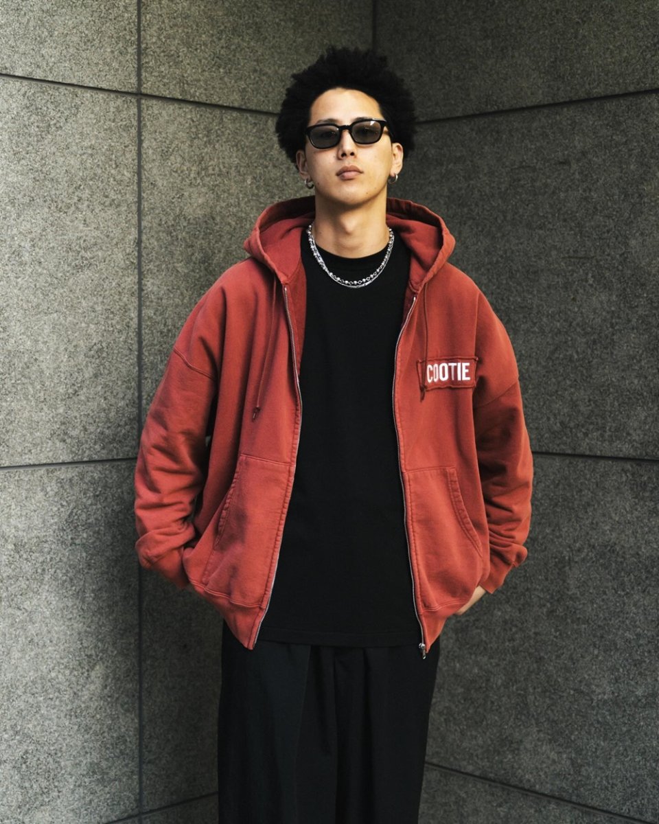 画像3: COOTIE PRODUCTIONS/AD Processing Sweat Zip Hoodie（Burgundy）［スウェットジップフーディー-26春夏］ (3)