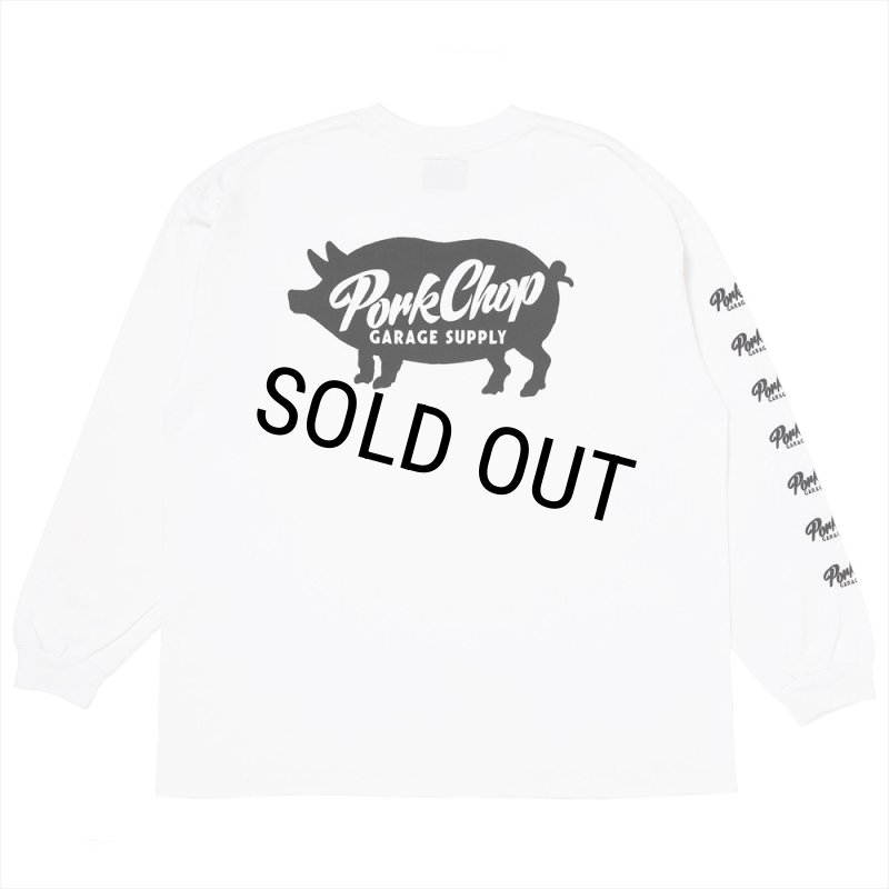 PORKCHOP/SCRIPT PORK L/S TEE（WHITE）［スクリプトポーク長袖T-26春