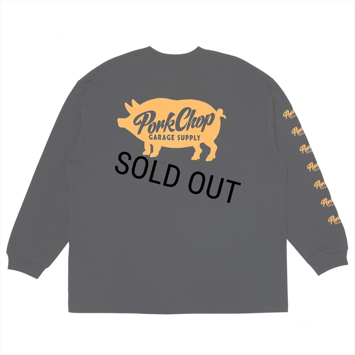 画像1: PORKCHOP/SCRIPT PORK L/S TEE（BLACK）［スクリプトポーク長袖T-26春夏］ (1)