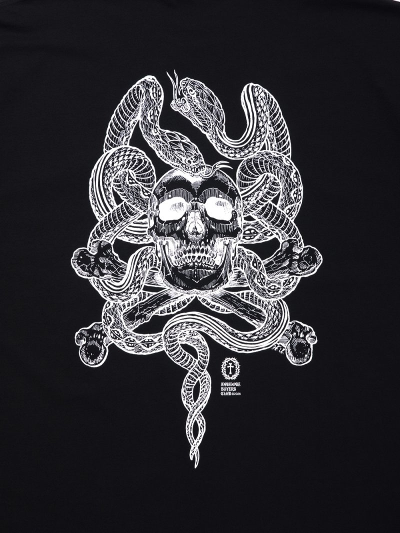 画像3: ANTIDOTE BUYERS CLUB/ASIC Oversized S/S Tee（Skull N' Snake）（Pure Black）