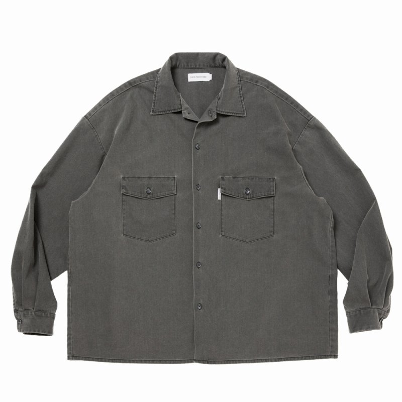 画像1: COOTIE PRODUCTIONS/Pigment Coating T/R Twill L/S Work Shirt（Dusty Black）［ピグメントワークシャツ-26春夏］