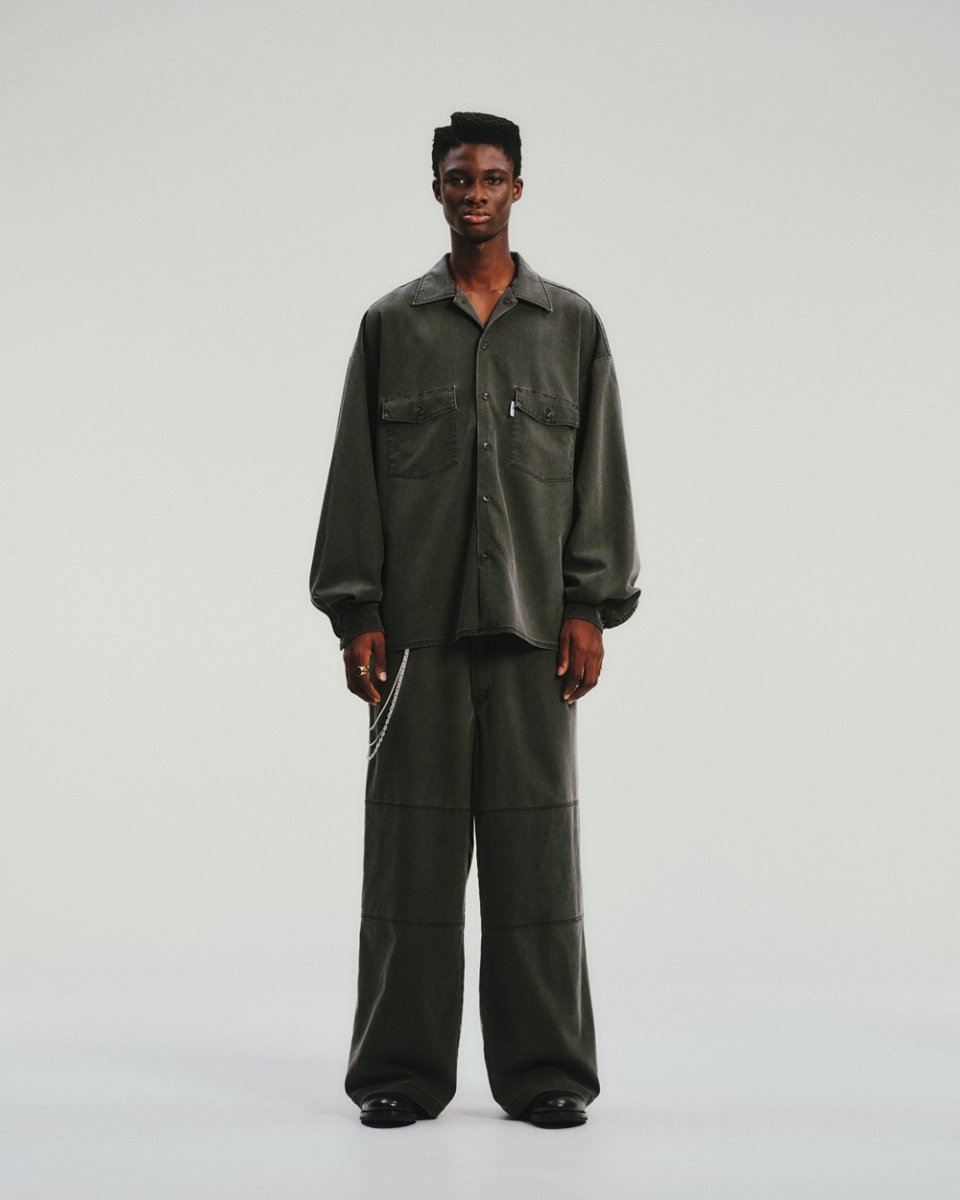 画像9: COOTIE PRODUCTIONS/Pigment Coating T/R Twill Double Knee Work Trousers（Dusty Black）［ピグメントダブルニーワークトラウザース-26春夏］ (9)