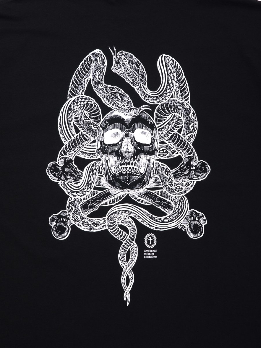 画像4: ANTIDOTE BUYERS CLUB/ASIC Oversized S/S Tee（Skull N' Snake）（Pure Black） (4)
