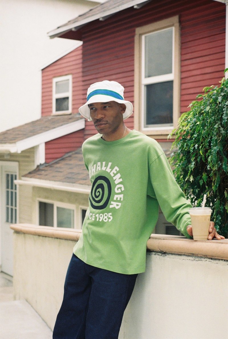 画像2: CHALLENGER/L/S PIGMENT SPIRAL SNAKE TEE（GREEN）［ピグメントスパイラルスネーク長袖T-26春夏］