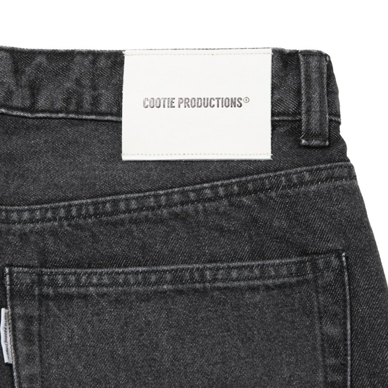 COOTIE PRODUCTIONS/12.5oz Denim 5 Pocket Square Leg Pants（Black