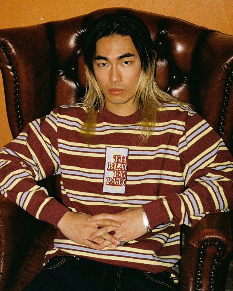 画像3: BlackEyePatch/HWC LABEL STRIPED HEAVYWEIGHT L/S TEE（MULTI）