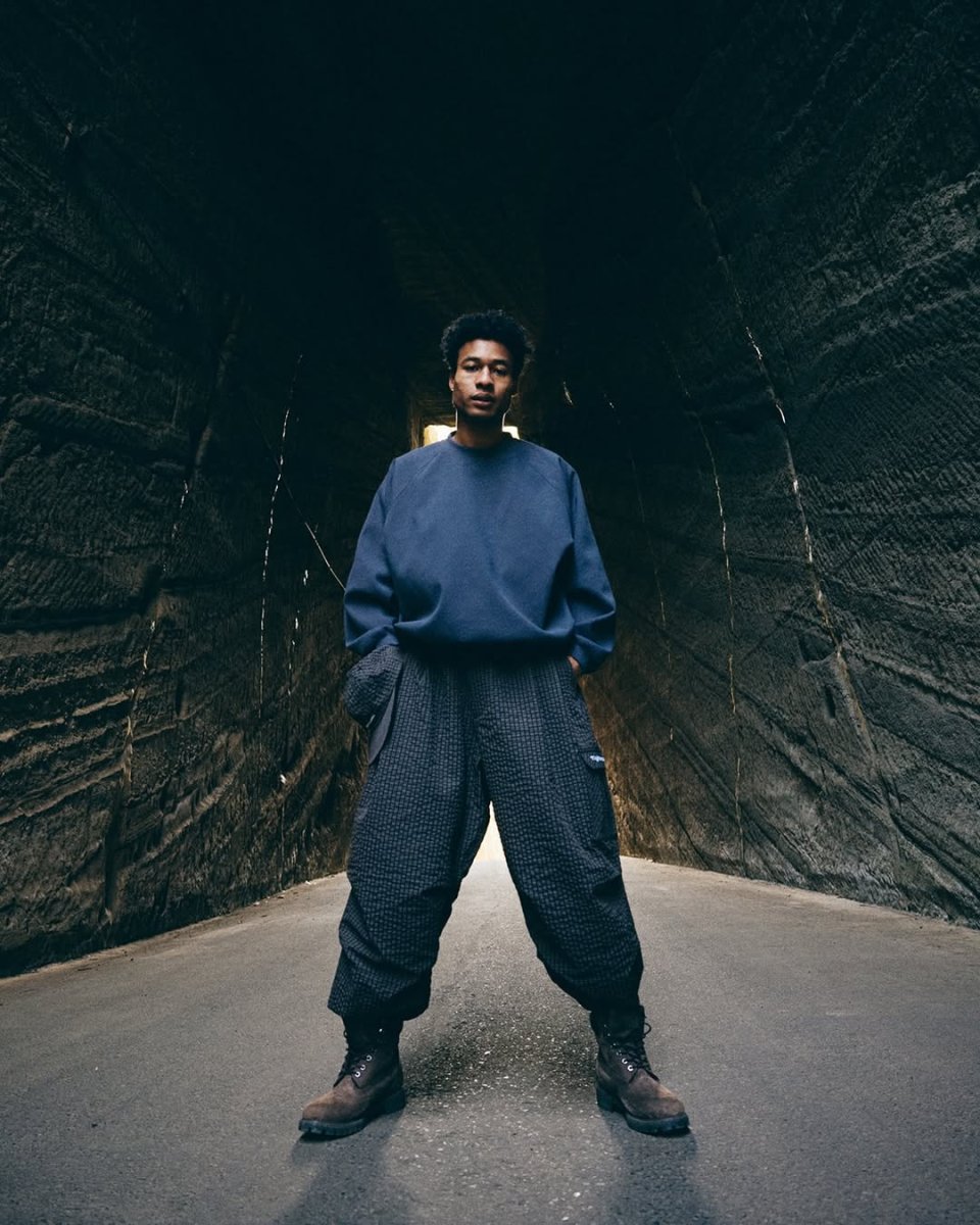 画像4: TIGHTBOOTH/RIPPLE PLAID BALLOON PANTS（Black）［リップルプラッドバルーンパンツ-26春夏］ (4)