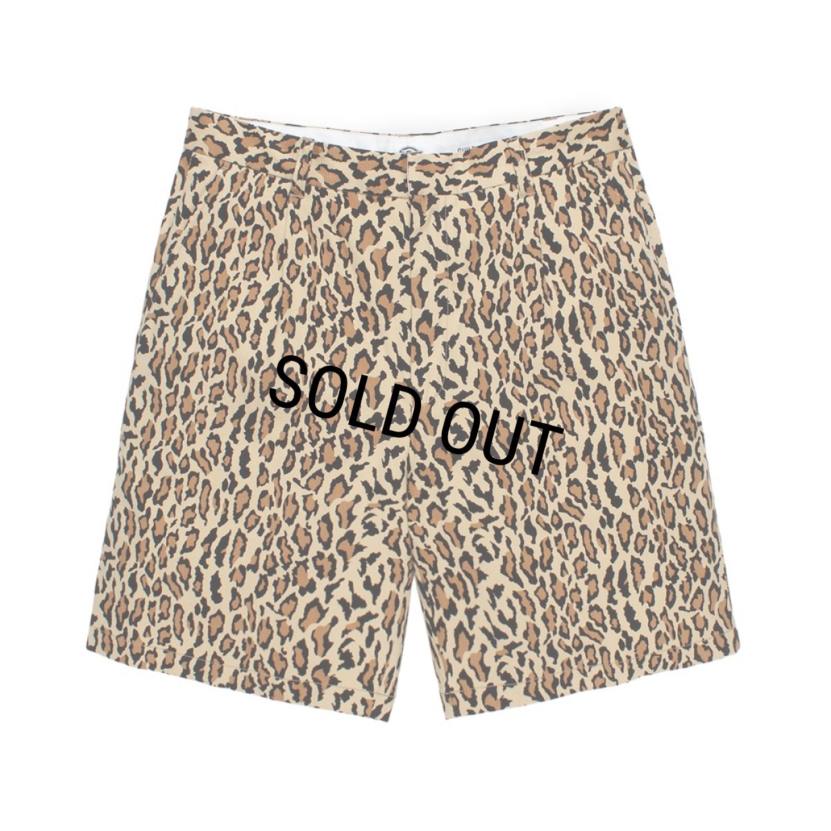 画像2: WACKO MARIA/DICKIES / LEOPARD PLEATED SHORT TROUSERS（BEIGE）［レオパードワンタックショートトラウザース-26春夏］ (2)