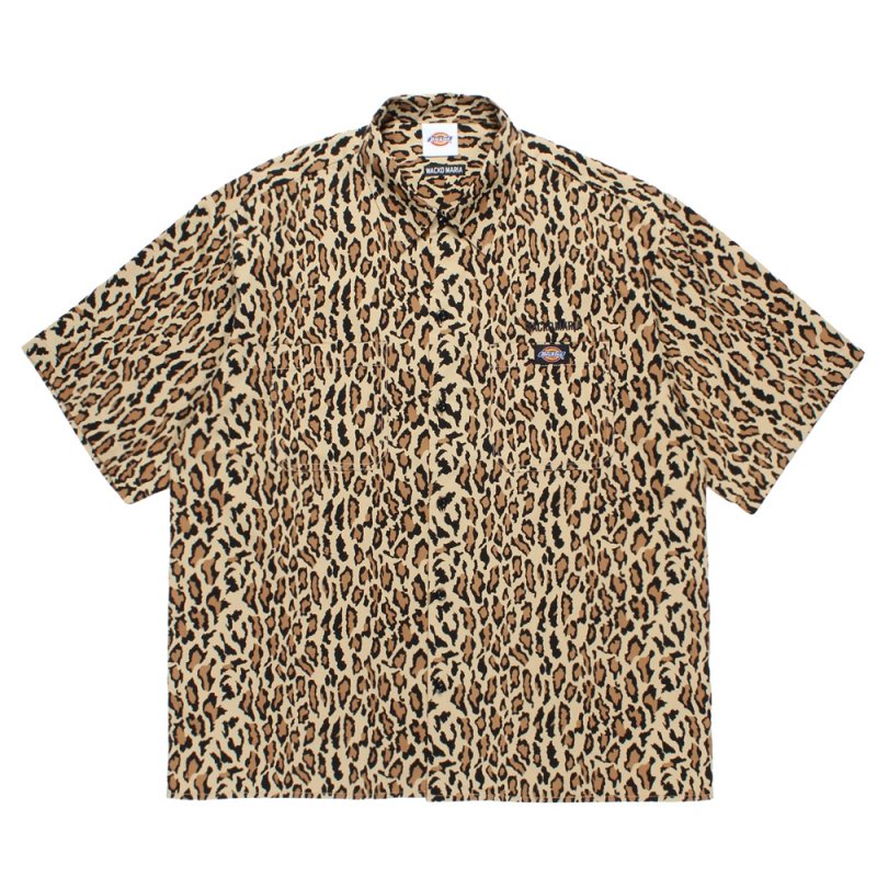 画像1: WACKO MARIA/DICKIES / LEOPARD WORK SHIRT（BEIGE）［レオパードワークシャツ-26春夏］