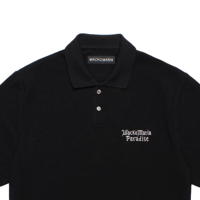画像2: WACKO MARIA/KNIT POLO SHIRT（BLACK）［ニットポロシャツ-26春夏］