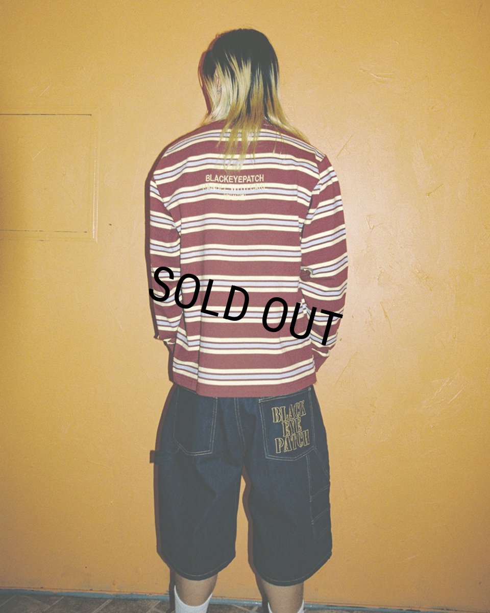 画像4: BlackEyePatch/HWC LABEL STRIPED HEAVYWEIGHT L/S TEE（MULTI） (4)
