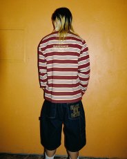 画像4: BlackEyePatch/HWC LABEL STRIPED HEAVYWEIGHT L/S TEE（MULTI） (4)