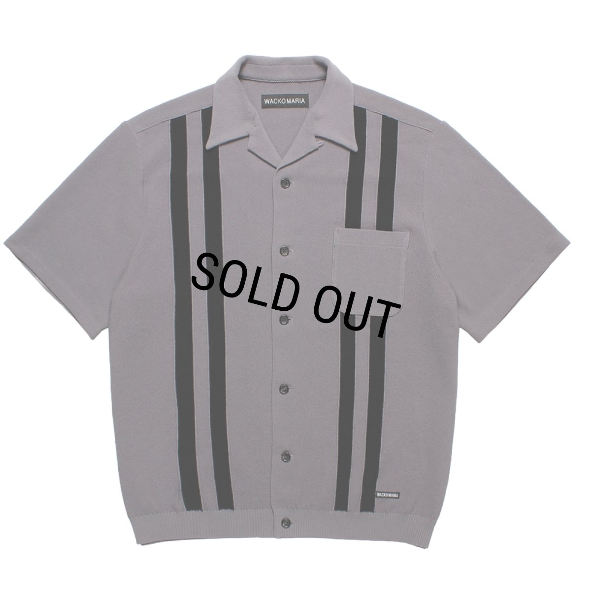 画像1: WACKO MARIA/KNIT OPEN COLLAR SHIRT（GRAY）［ニットオープンカラーシャツ-26春夏］ (1)