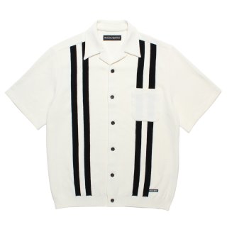 WACKO MARIA/KNIT OPEN COLLAR SHIRT（WHITE）［ニットオープンカラー