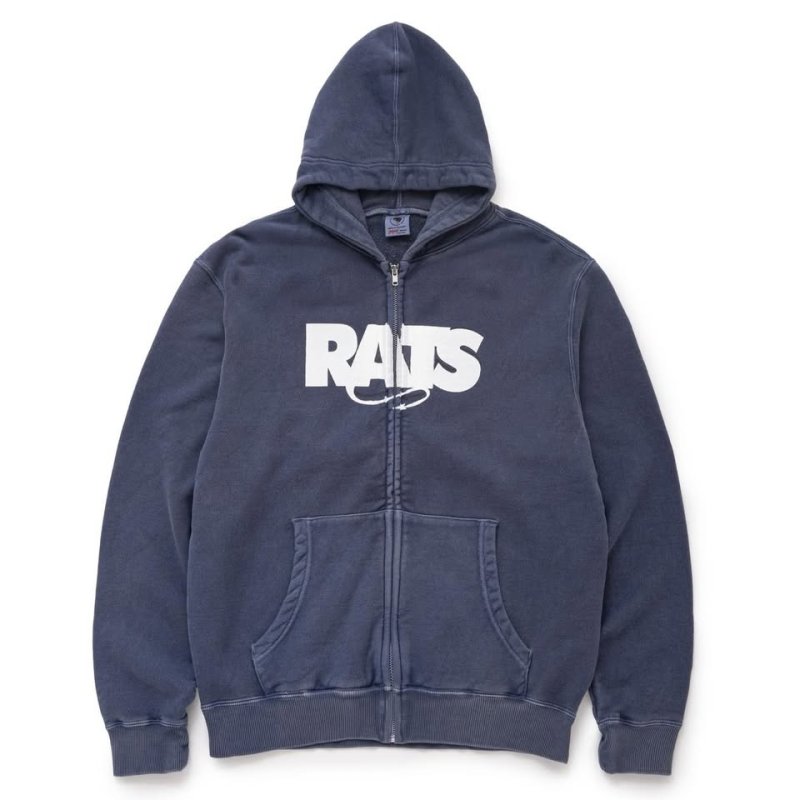 画像1: RATS/PIGMENT DYED ZIP HOODIE（NAVY）［ピグメントジップフーディー-26春夏］