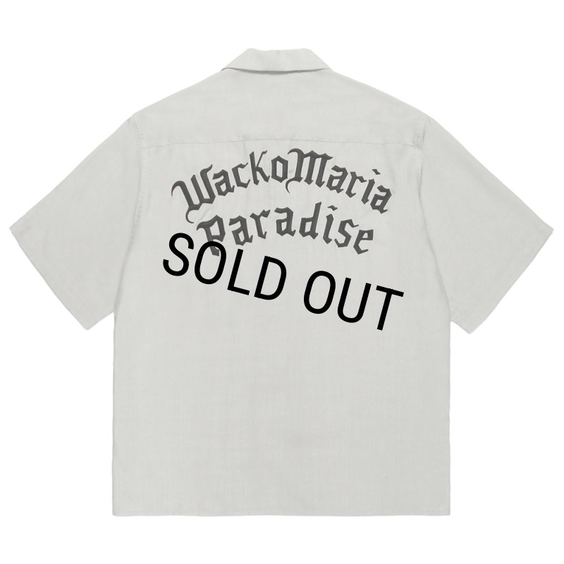 WACKO MARIA 50S オープンカラーシャツ　レーヨン　半袖　刺繍ロゴ WACKO MARIA/50'S OPEN COLLAR SHIRT（LIGHT GRAY）［50'Sオープン
