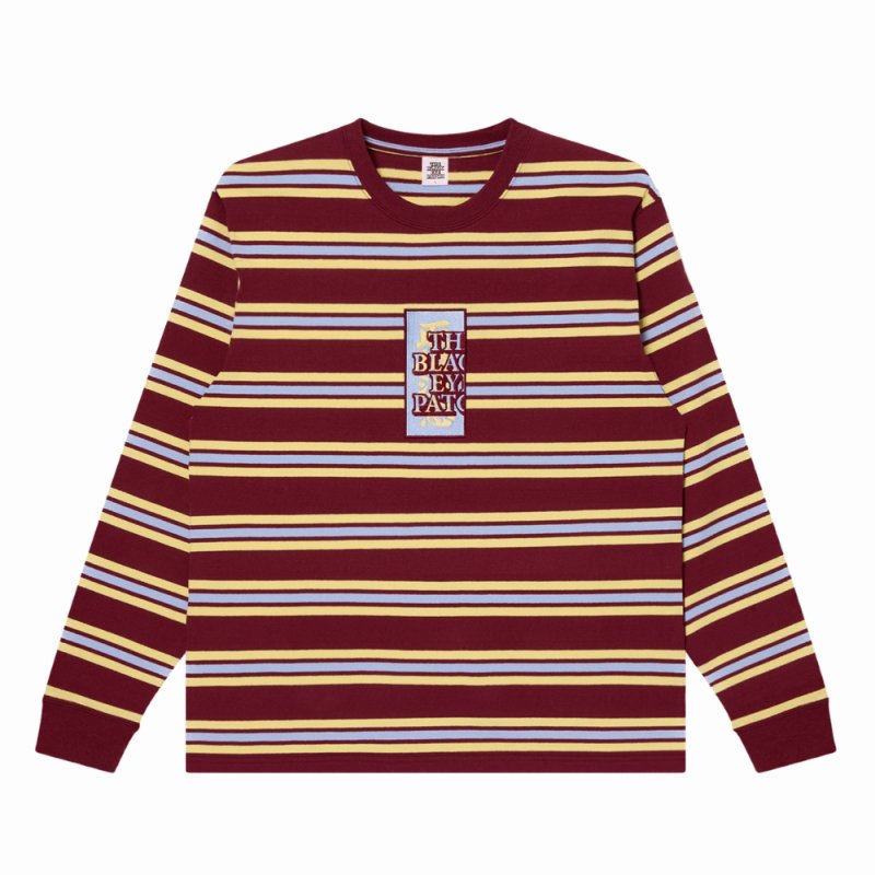 画像1: BlackEyePatch/HWC LABEL STRIPED HEAVYWEIGHT L/S TEE（MULTI）