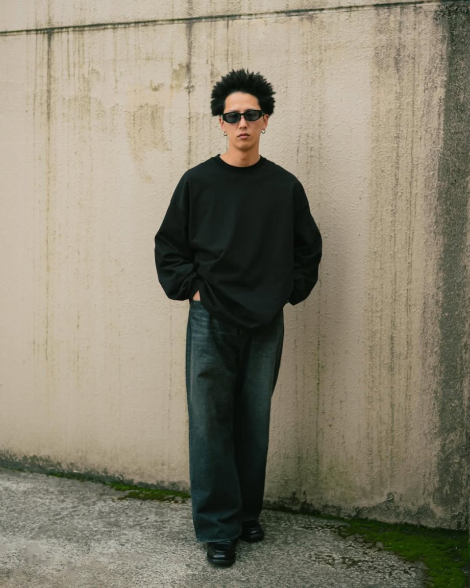 画像5: COOTIE PRODUCTIONS/Spanish Pima Boxy L/S Tee（Black）［スパニッシュピマボクシー長袖T-26春夏］ (5)
