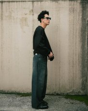 画像4: COOTIE PRODUCTIONS/12.5oz Denim 5 Pocket Square Leg Pants（Black Aging Fade）［デニムスクエアレッグパンツ-26春夏］ (4)