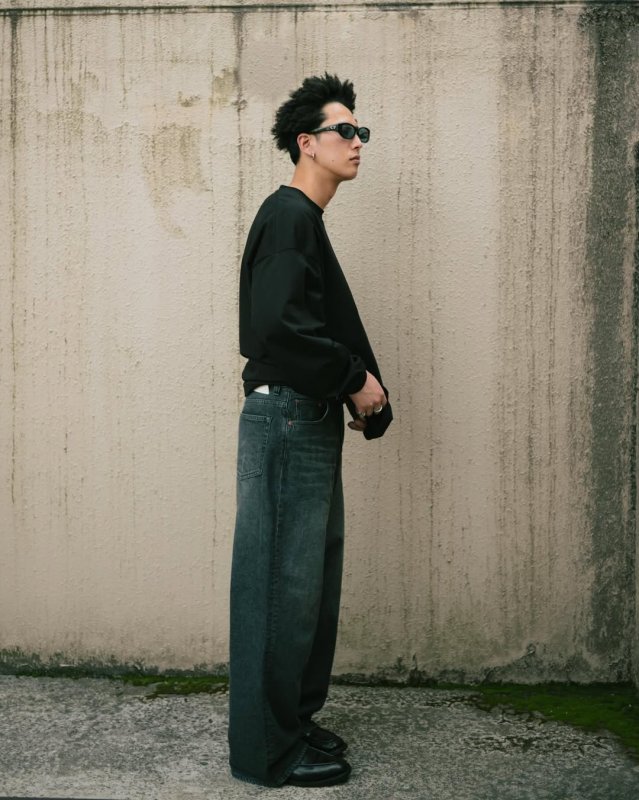 COOTIE PRODUCTIONS/12.5oz Denim 5 Pocket Square Leg Pants（Black