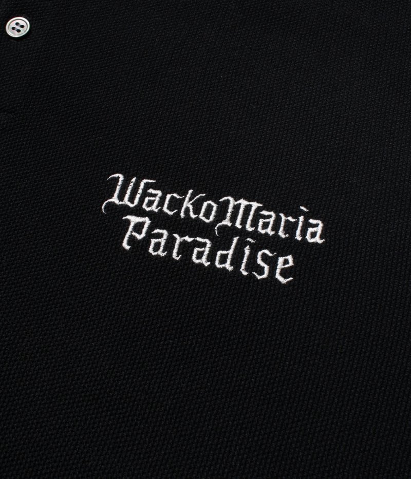 画像3: WACKO MARIA/KNIT POLO SHIRT（BLACK）［ニットポロシャツ-26春夏］